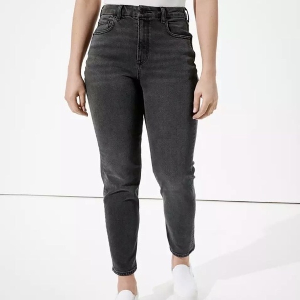 American Eagle Stretch Mom Jean Black Vintage Wash